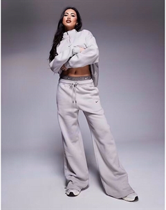 Широкие брюки-джоггеры Phoenix Fleece Gym Life Swoosh с боксерскими штанинами серого цвета Nike