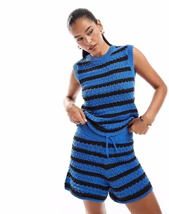 Вязаный топ крючком в полоску, мультиколор Asos design