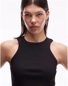 Майка-топ в рубчик черного цвета Asos design