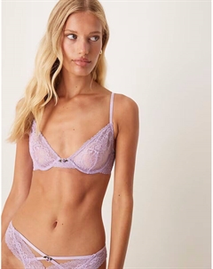 Бюстгальтер Rosalie из кружева на косточках с цветочной отделкой сиреневого цвета Asos design