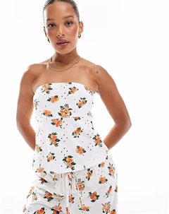 Браслет-бандо с отделкой из ленты, белая основа, оранжевый принт Asos design