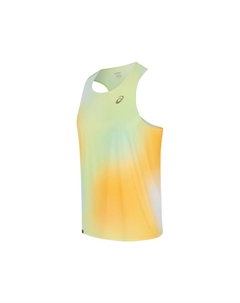 Беговая майка Unisex с оранжево-зеленым принтом Asics