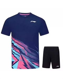 Бадминтонная серия комплект майки для бадминтона unisex темно-фиолетовый синий Li-ning