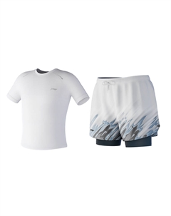 Мужская футболка для бадминтона дышащая удобная, белый Li-ning