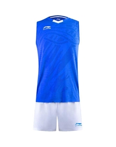 Баскетбольный костюм мужской комплект Crystal Blue майка + Standard White шорты Li-ning
