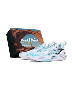 Скоростные 9 нескользящие легкие низкие баскетбольные кроссовки мужские, синий Li-ning