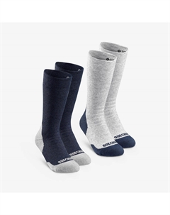 Детские теплые походные носки, до середины икры - SH100 синего цвета Quechua