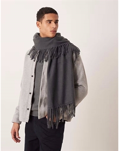 Шарф в стиле вестерн с кисточками, серый Asos design