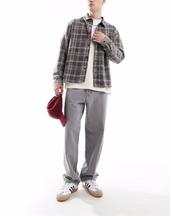 Джинсы & SONS свободного кроя с эффектом потертости серого цвета Only & sons