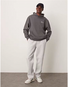 Плотные прямые брюки-джоггеры из ткани в стиле «скуба» серого меланжевого цвета Asos design