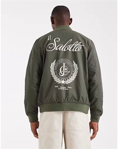 Легкая куртка-бомбер с принтом цвета хаки Asos design