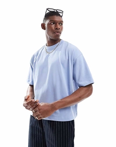 Футболка свободного кроя, плотная, свободного кроя, синего цвета Asos design