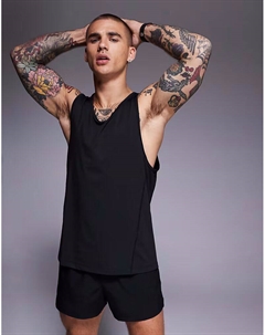 Тренировочная майка с борцовкой на спине, черный 4505