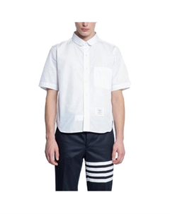 Поплин рубашка с круглым подолом, белый Thom browne