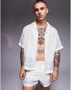 Рубашка свободного кроя с каймой кремового цвета Asos design