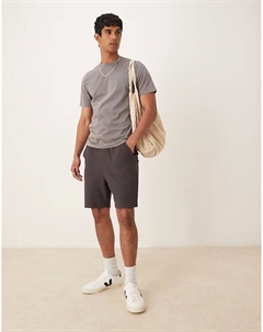 Короткие свободные шорты с вафельной текстурой черного цвета Asos design