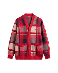 Риджин доуджин коллекция джемпер мужской красный клетка Li-ning