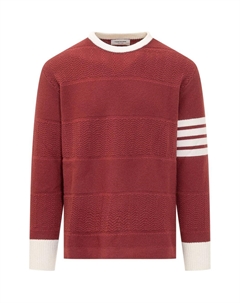 Полосатый свитер с планкой из 4 полос, красный Thom browne
