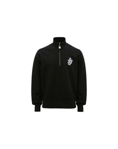 Свитшот с логотипом на половине молнии, черный Jw anderson