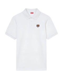 Хлопковая поло с коротким рукавом Happy Tiger, белый Kenzo
