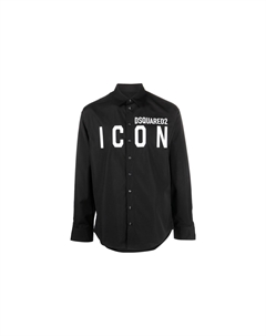 Рубашка с принтом логотипа и пуговицами, черный Dsquared2