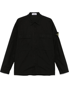 Рубашка Logo Patch Long Sleeved Overshirt, черный Stone island
