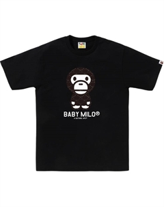 Футболка Bape College Monogram Baby Milo, черный A bathing ape®