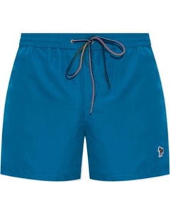 Шорты для плавания с вышивкой Zebra и шнурком, синий Paul smith