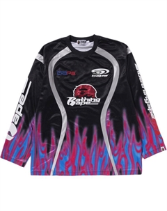 Футболка Bape Flame Pattern Multilogo Relaxed Fit A bathing ape®