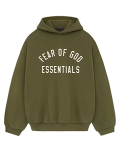 Флисовая толстовка с капюшоном, зеленый Fear of god essentials