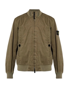 Приталенная бомбер с высоким воротником, оливковый Stone island