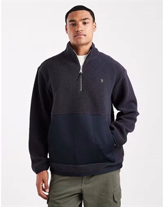 Флисовая кофта Mews с застежкой-молнией 1/4 темно-синего цвета Farah