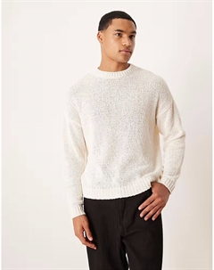 Свободный фактурный трикотажный джемпер цвета кремовый Asos design