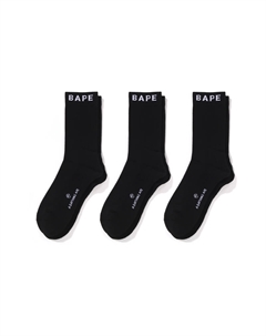 Носки Crew, мужские, набор из 3 пар, черный A bathing ape®
