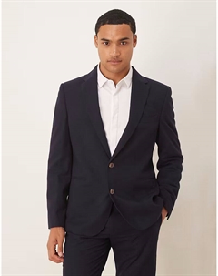 Узкий пиджак из темно-синей фланели Asos design