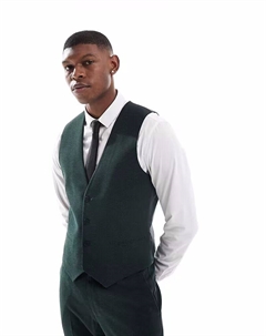 Жилет-скинни для свадьбы зеленого цвета Asos design