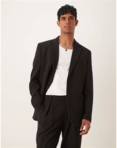 Свободный удлиненный пиджак черного цвета Asos design