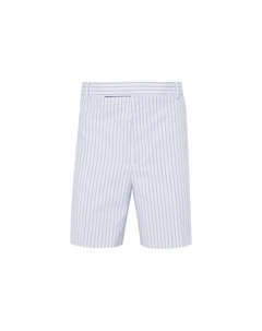 Шорты в полоску из пике с логотипом, синий Thom browne