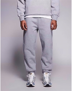 Премиальные плотные зауженные книзу брюки-джоггеры из серого меланжевого цвета плотностью 400 г/м² Asos design
