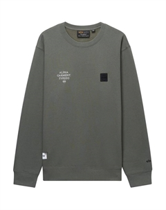 Свитшот с логотипом на груди, зеленый Alpha industries