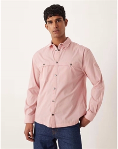 Свободная рубашка с кнопками розового цвета Asos design