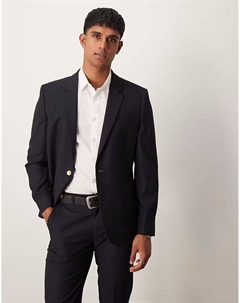 Узкий пиджак из темно-синего жаккарда Asos design