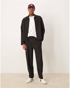 Элегантные брюки-клеш в черную тонкую полоску Asos design
