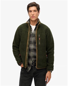 Флисовая кофта Outdoor с застежкой-молнией, цвет оливково-зеленый Superdry