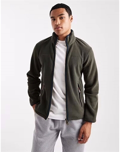 Флисовая кофта Estate на молнии, цвет оливковый зеленый Superdry