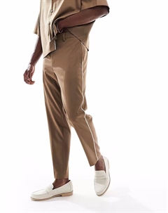 Зауженные брюки с боковыми вставками цвета верблюжьей шерсти Asos design