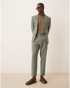 Зауженные брюки из зеленого твила Asos design
