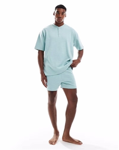 Пижамный комплект из синей вафли Asos design