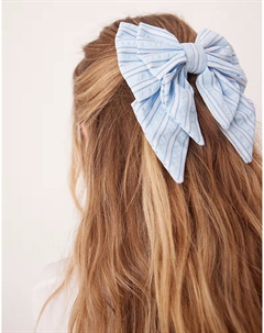 Многослойный бант для волос в синюю полоску Asos design