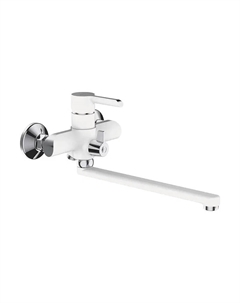 Смеситель для ванны S6022F универсальный цвет Белый Хром Shevanik